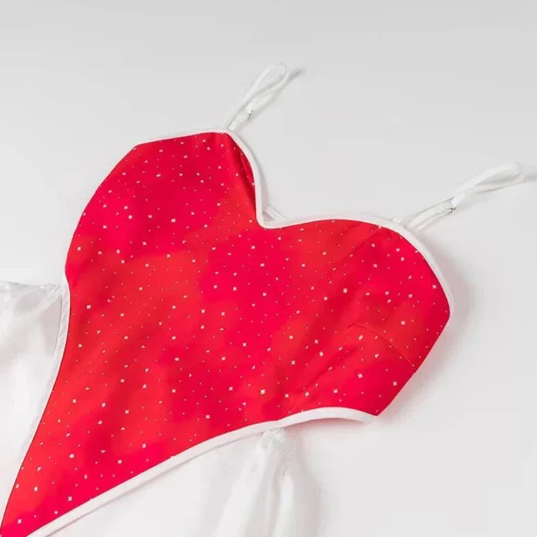 RED HEARTS V ECK SLING DRESS