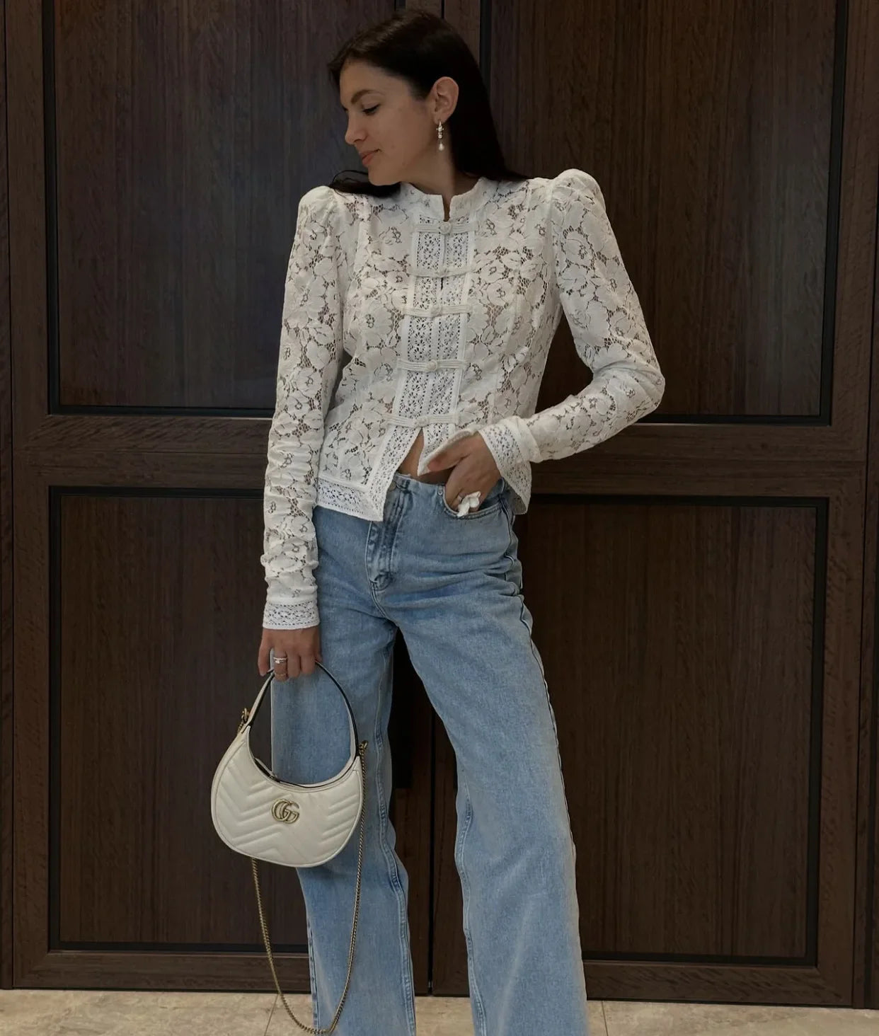 LACE VINTAGE MESH BLOUSE