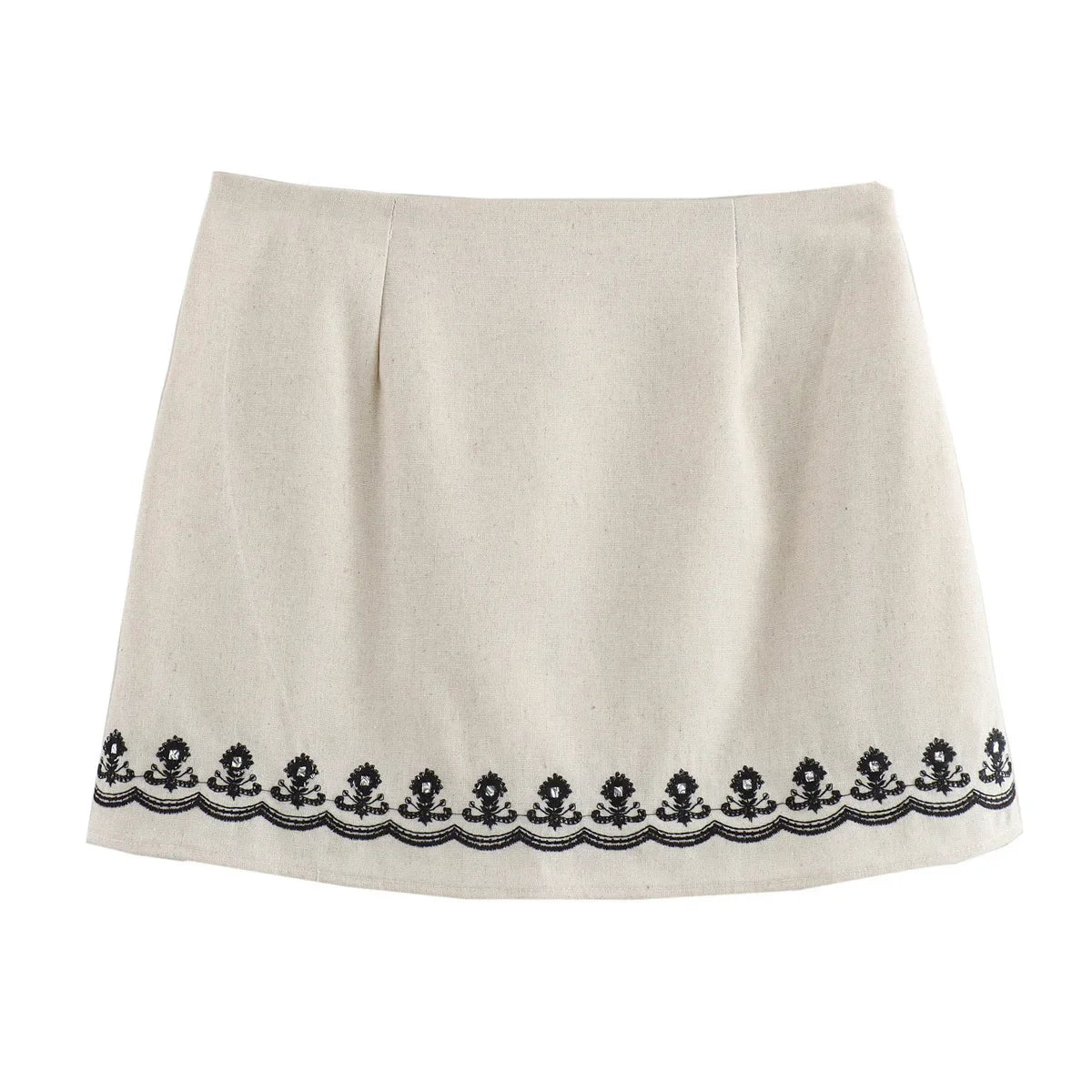 WHITE EMBROIDERED MINI SKIRT and HALTER CROP TOP 2 PEACE SET