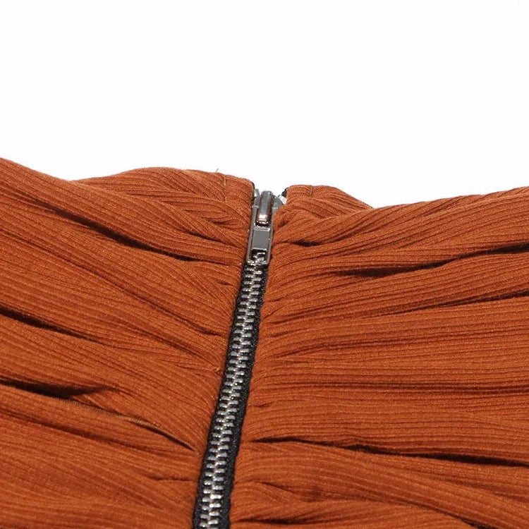 HOLLOW OUT SET SPLITED MAXI SKIRT and ONE SHOULDER TOP