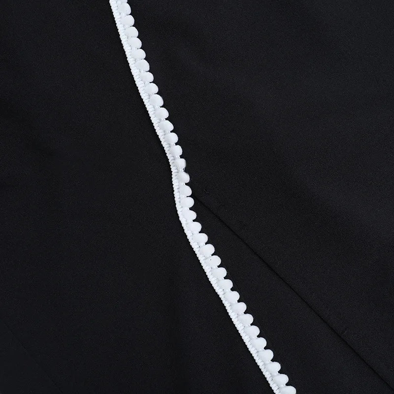 Elegant Black V-Neck Bodycon Maxi Dress with Side Slit – Sexy Evening & Party Wear