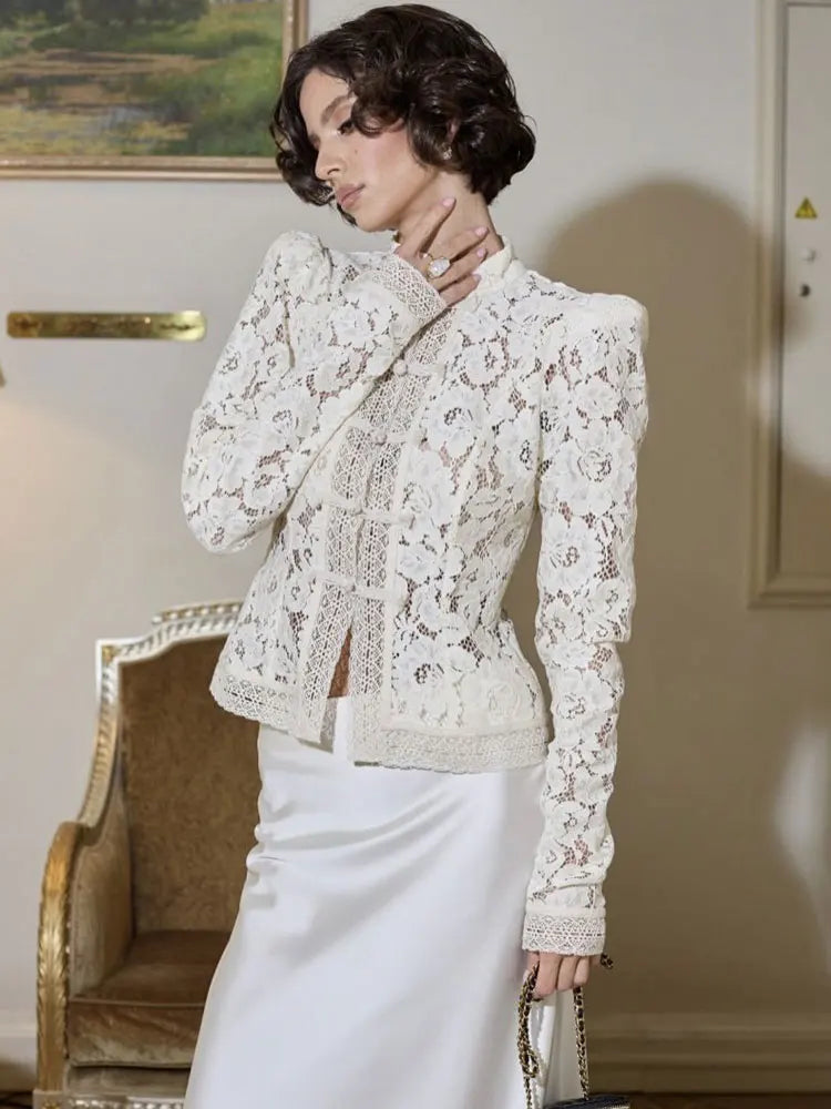 LACE VINTAGE MESH BLOUSE