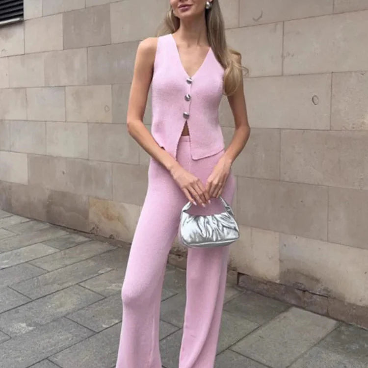 KNIT PANT and VEST SET