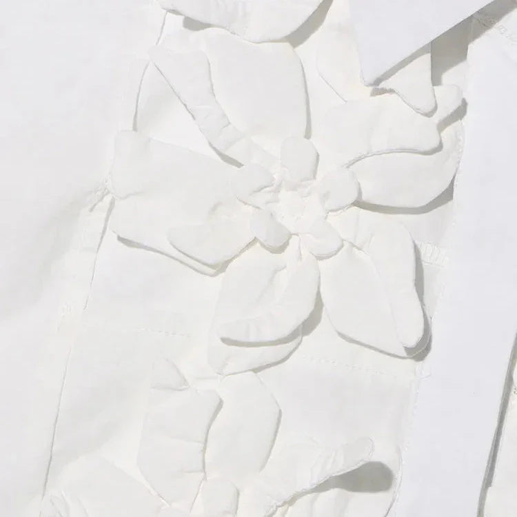 HOLLOW OUT SPLICED APPLIQUES DRESS