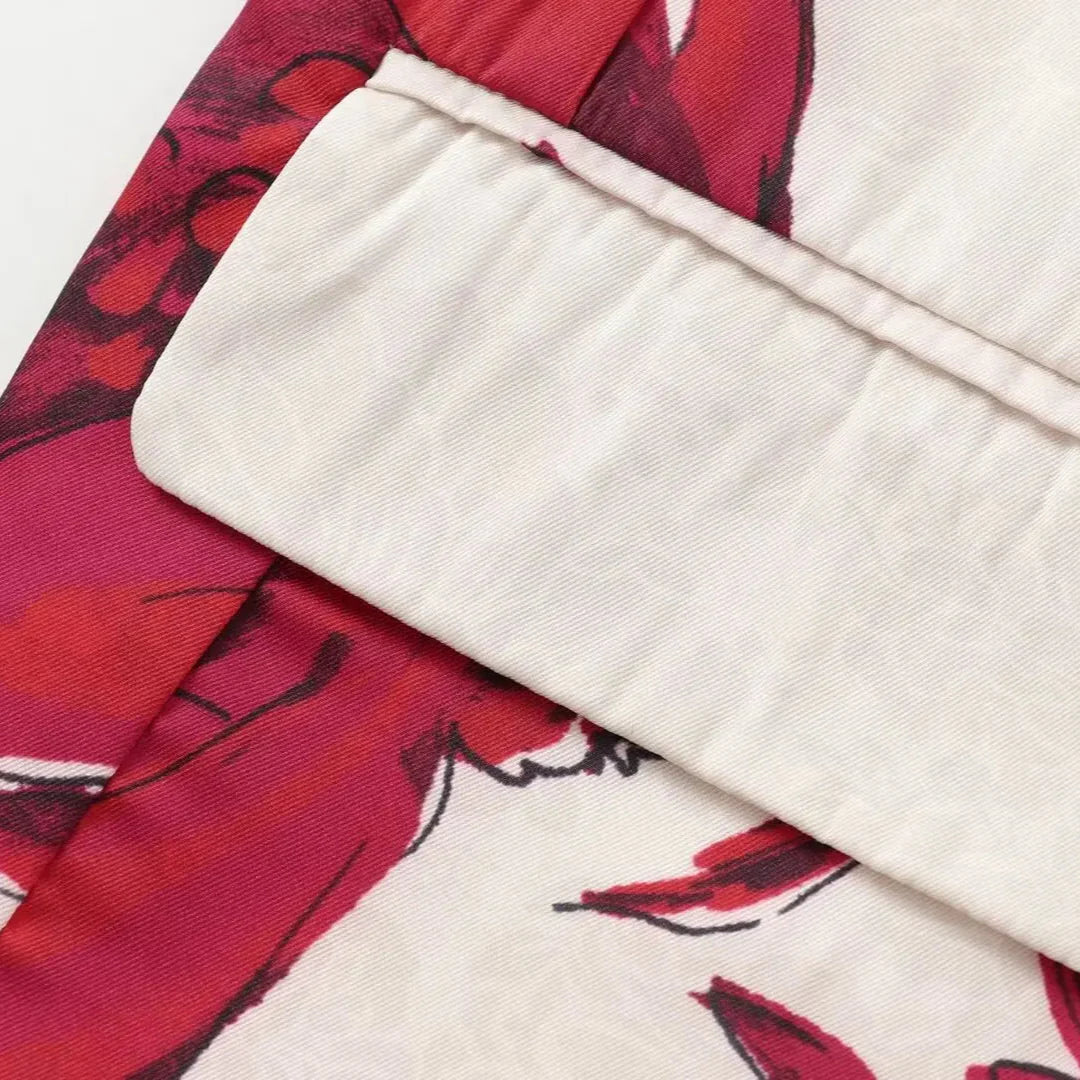 PRINT RED FLOWER BLAZER and PANTS SUIT