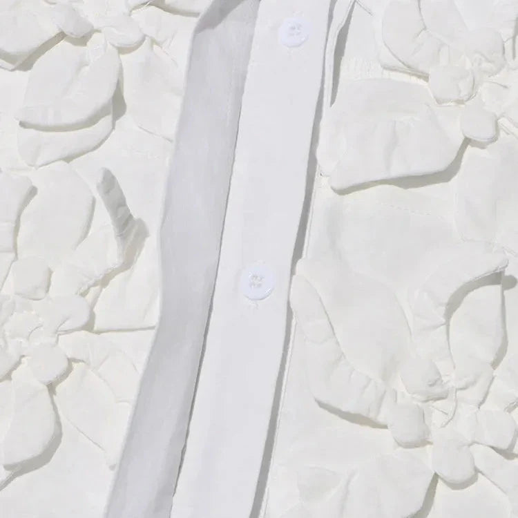 HOLLOW OUT SPLICED APPLIQUES DRESS