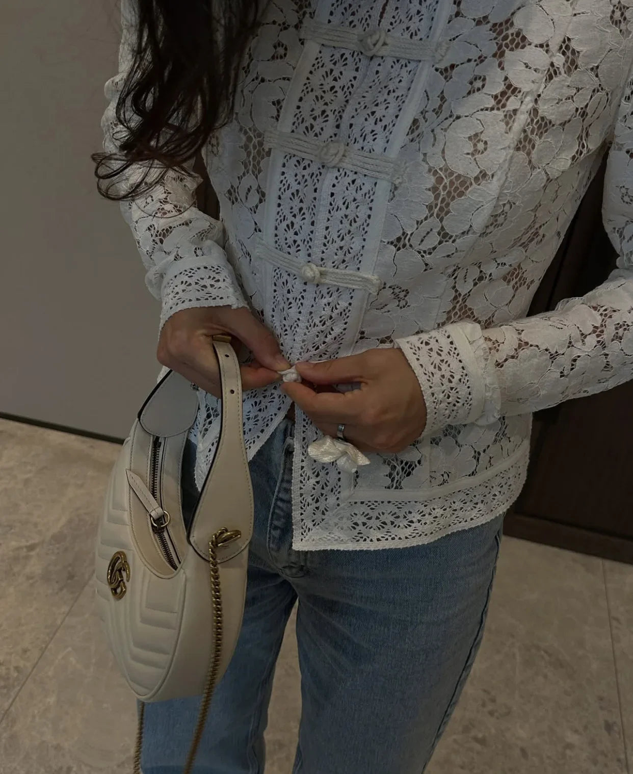 LACE VINTAGE MESH BLOUSE