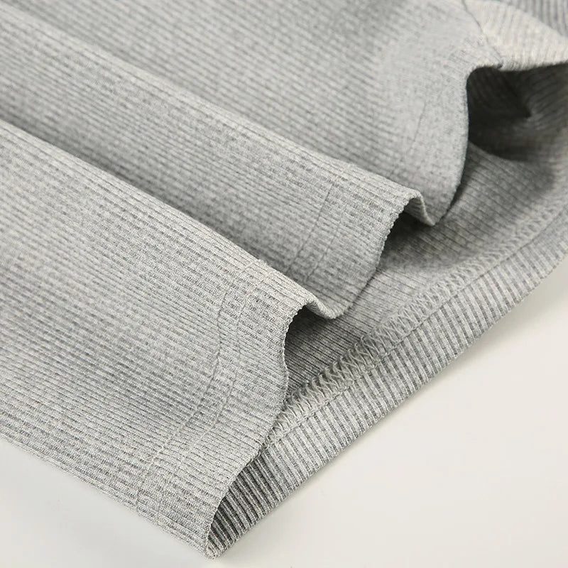 SOLID GRAY LONG SLEEVE JUMPSUIT