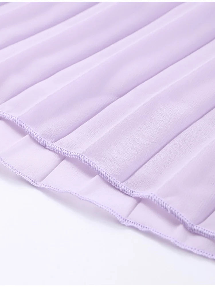 Lavender One-Shoulder Ruffled Maxi Dress – Elegant Pleated Backless Gown for Evening Events
