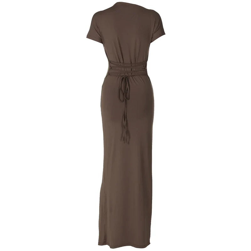 SLEEVELESS BODYCON MAXI DRESS