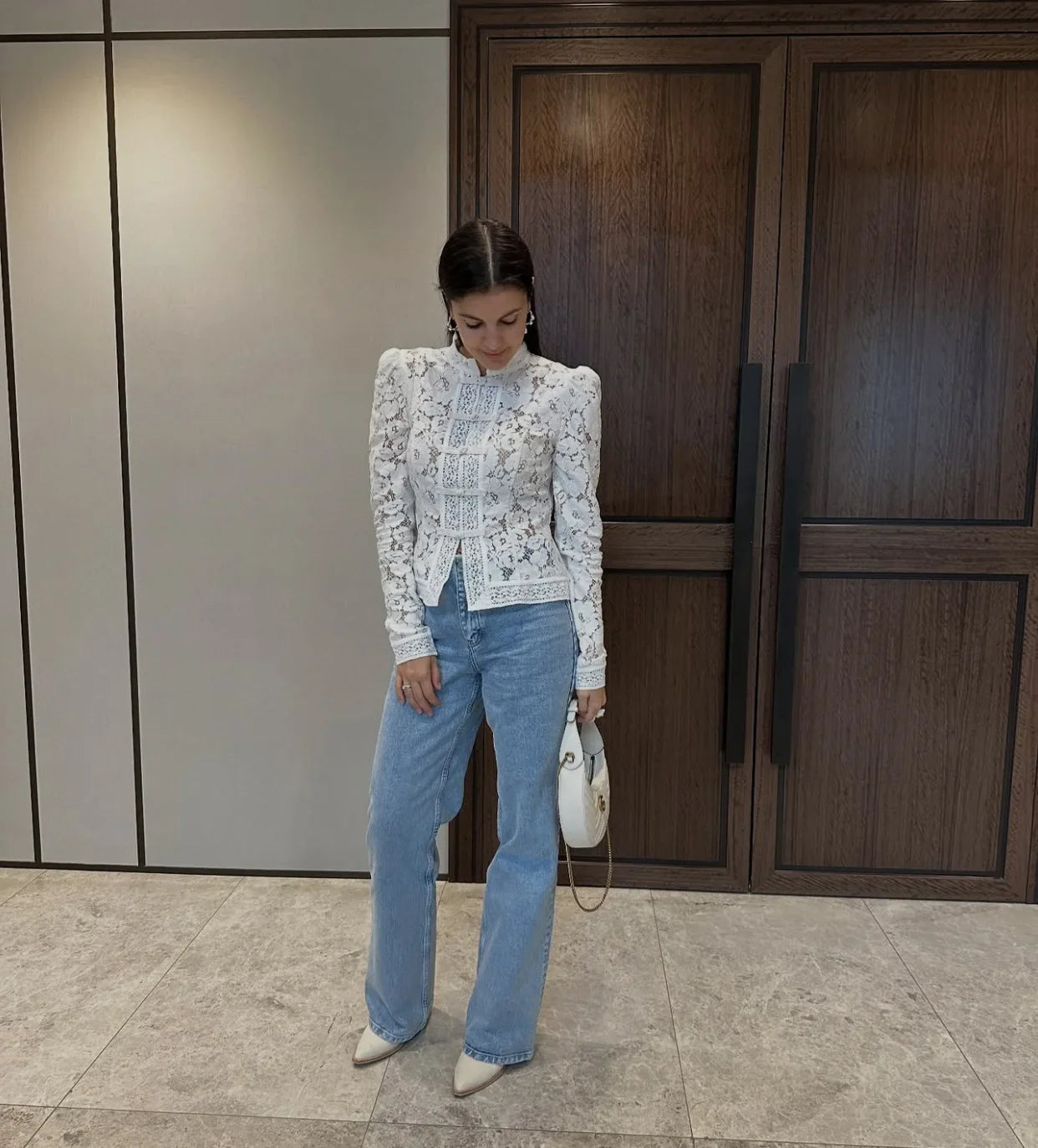 LACE VINTAGE MESH BLOUSE