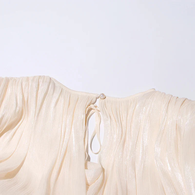 SOLID BLOUSE LONG SLEEVE MINI DRES