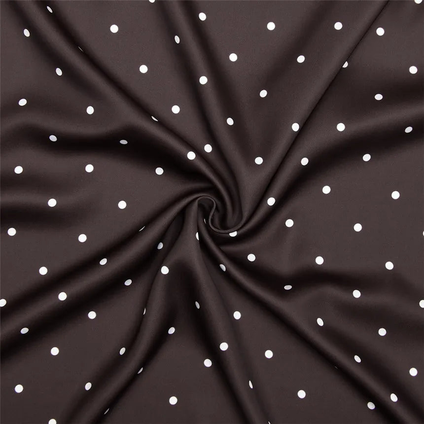 V-neck Polka Dot Long Sleeve Midi Dress – Women’s Elegant Spring Dress