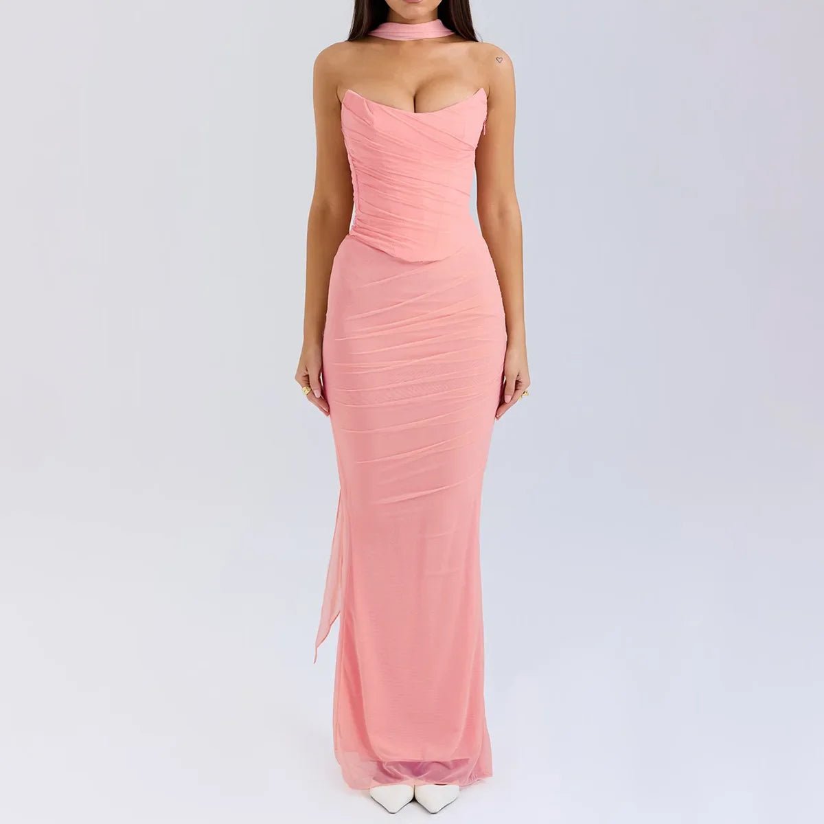 ELEGANT CORSET a MAXY SKIRT SET with SCARF