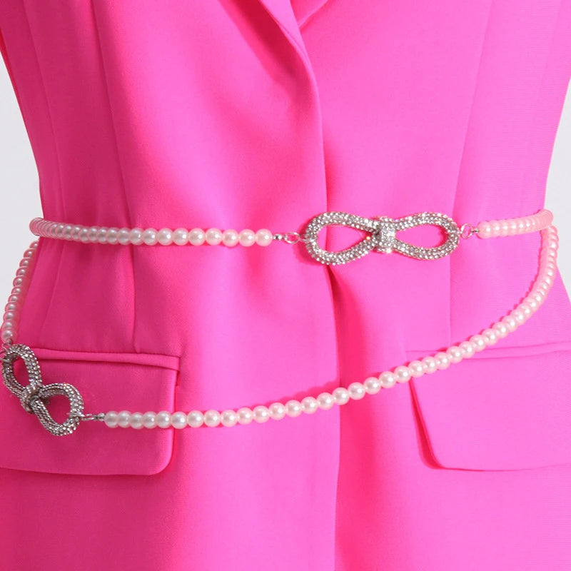 BLAZER DRESS with CUT OUT SLEEVES - Fuchsia