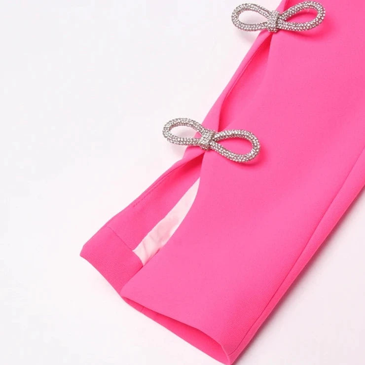 BLAZER DRESS with CUT OUT SLEEVES - Fuchsia