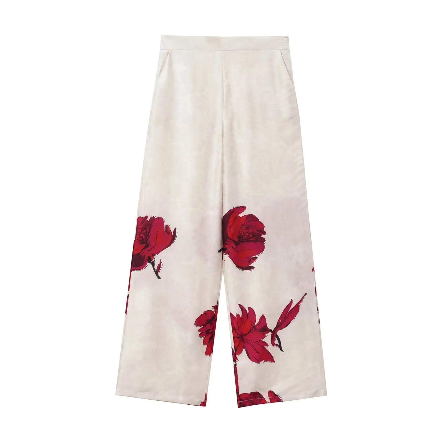 PRINT RED FLOWER BLAZER and PANTS SUIT