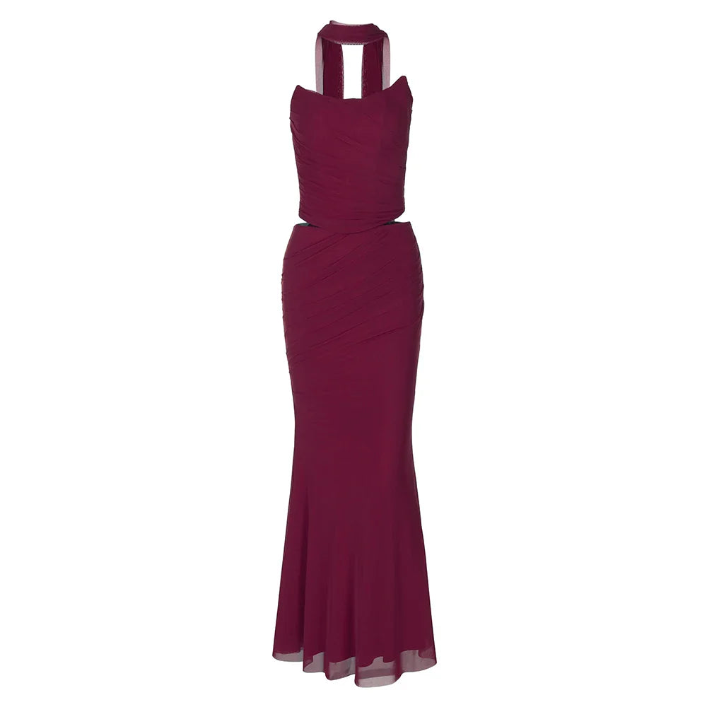 ELEGANT CORSET a MAXY SKIRT SET with SCARF