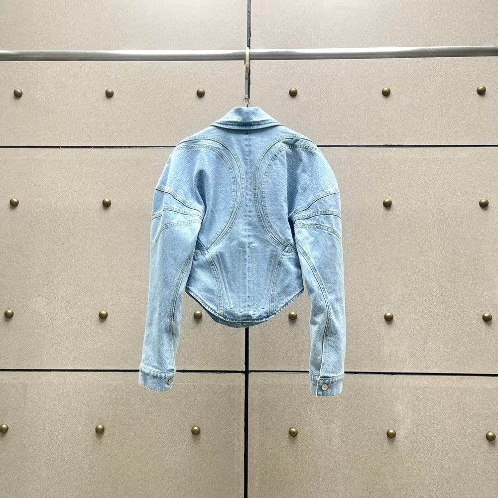 DENIM JACKET LONG SLEEVE with CORSET