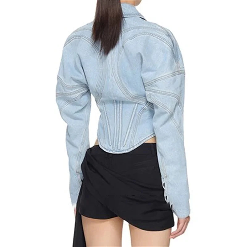 DENIM JACKET LONG SLEEVE with CORSET