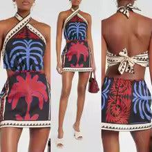 PATTERN PRINTED MINI DRESS