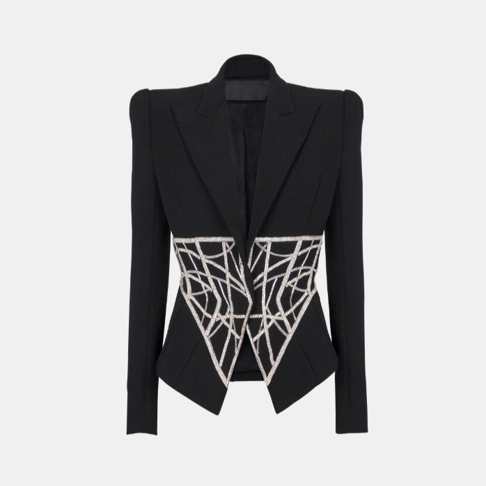 MARYL BLACK BLACER with CRYSTAL WAIST