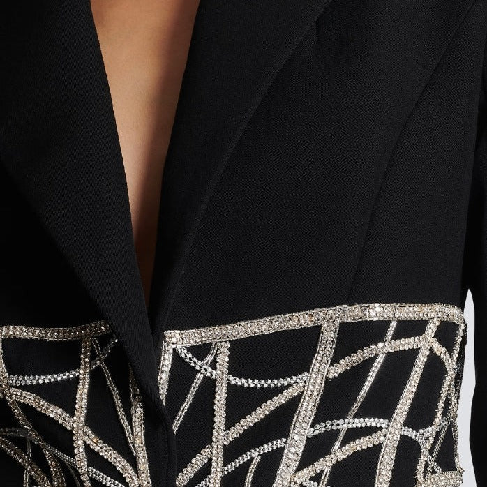 MARYL BLACK BLACER with CRYSTAL WAIST