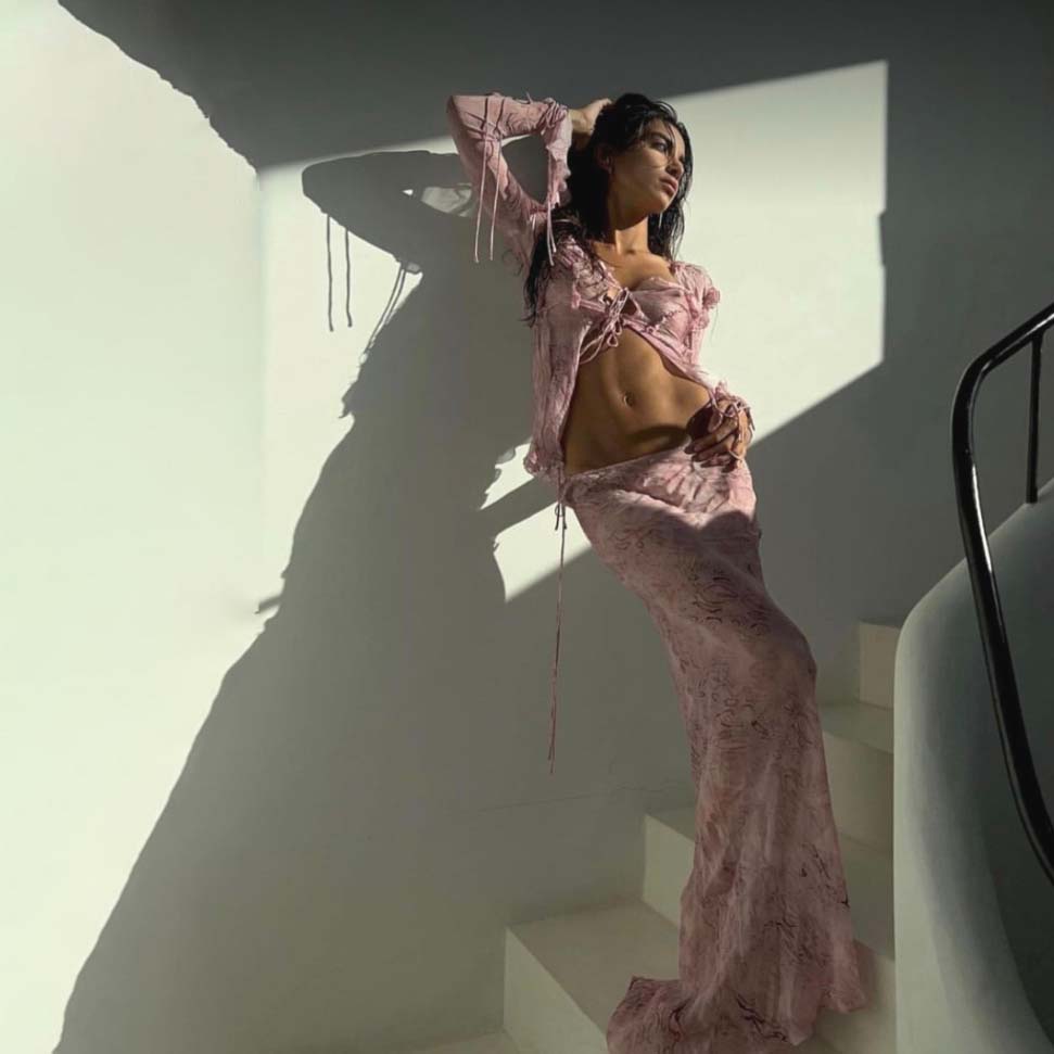 MAXI SKIRT and LONG SLEEVE BLOUSE SET