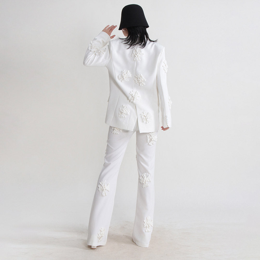 HOTARU FLOWER DECORATED PANTS and BLAZER SET
