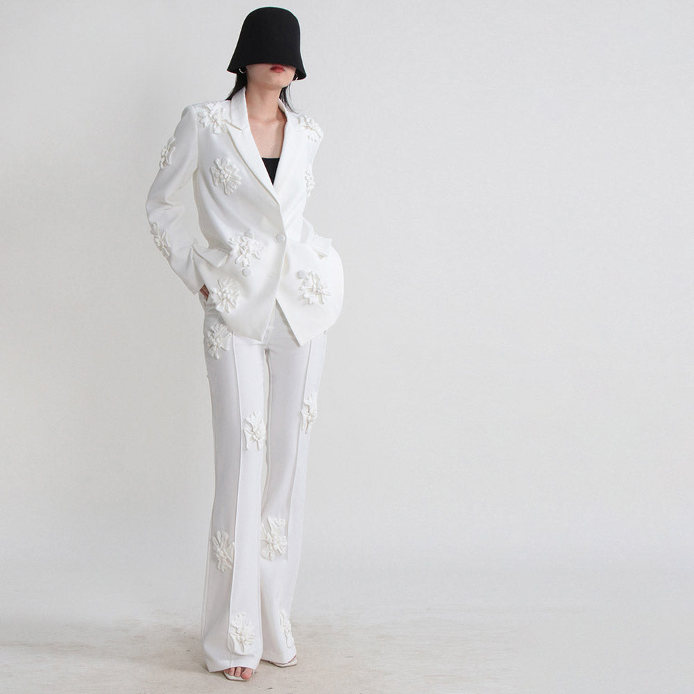 HOTARU FLOWER DECORATED PANTS and BLAZER SET