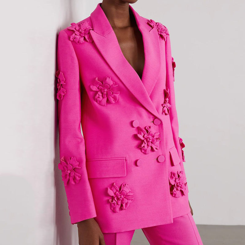 HOTARU FLOWER DECORATED PANTS and BLAZER SET