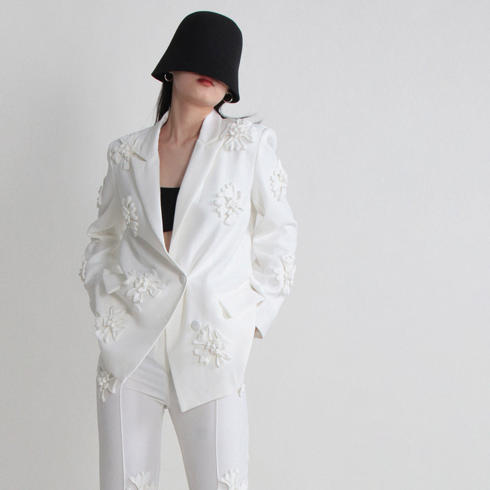 HOTARU FLOWER DECORATED PANTS and BLAZER SET