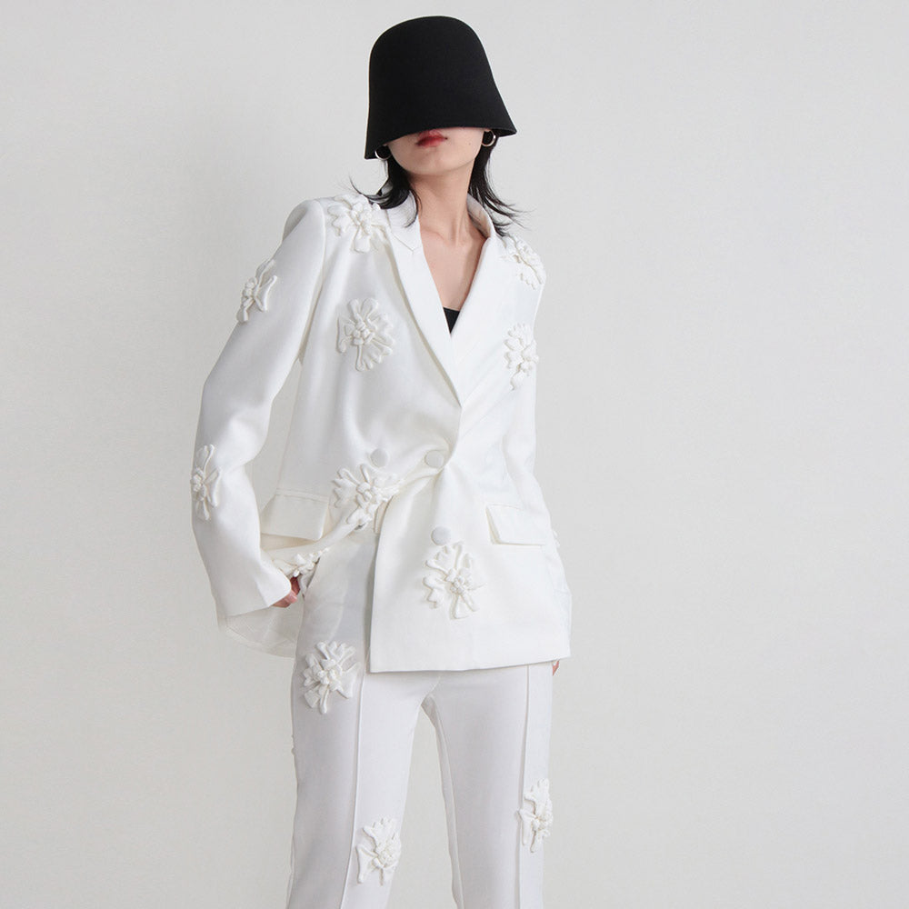 HOTARU FLOWER DECORATED PANTS and BLAZER SET