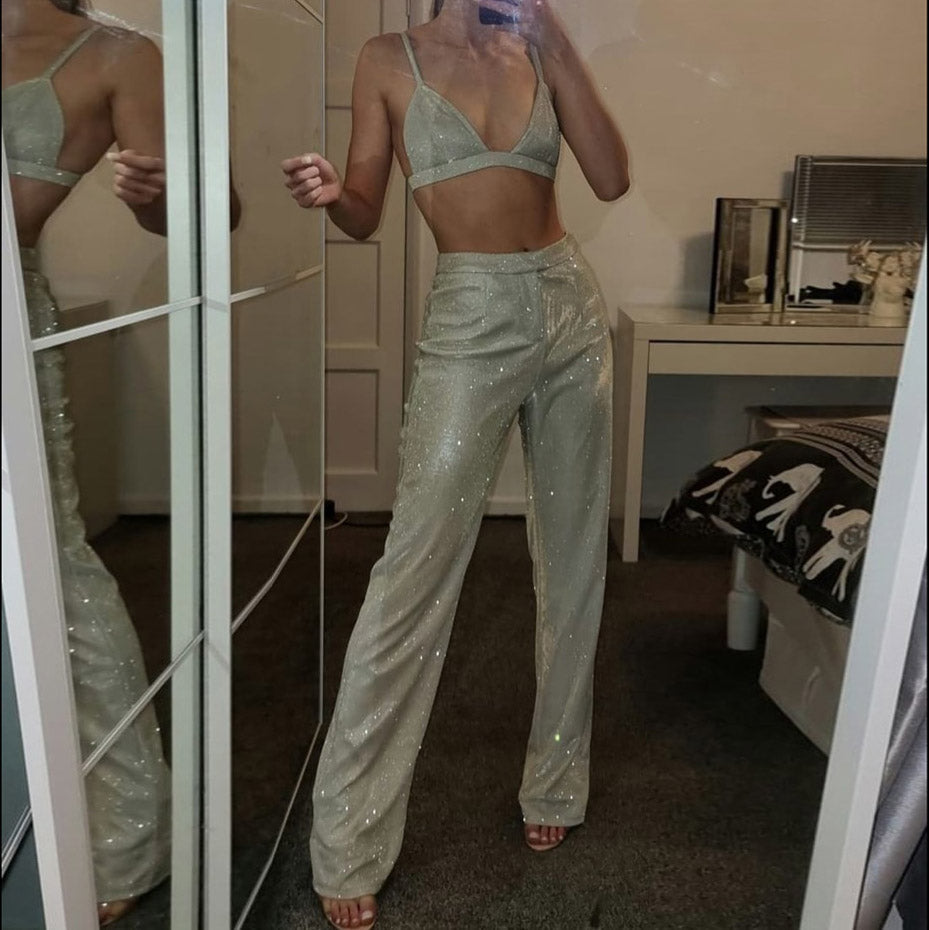 GLITTER TOP PANTS and BLAZER SUIT