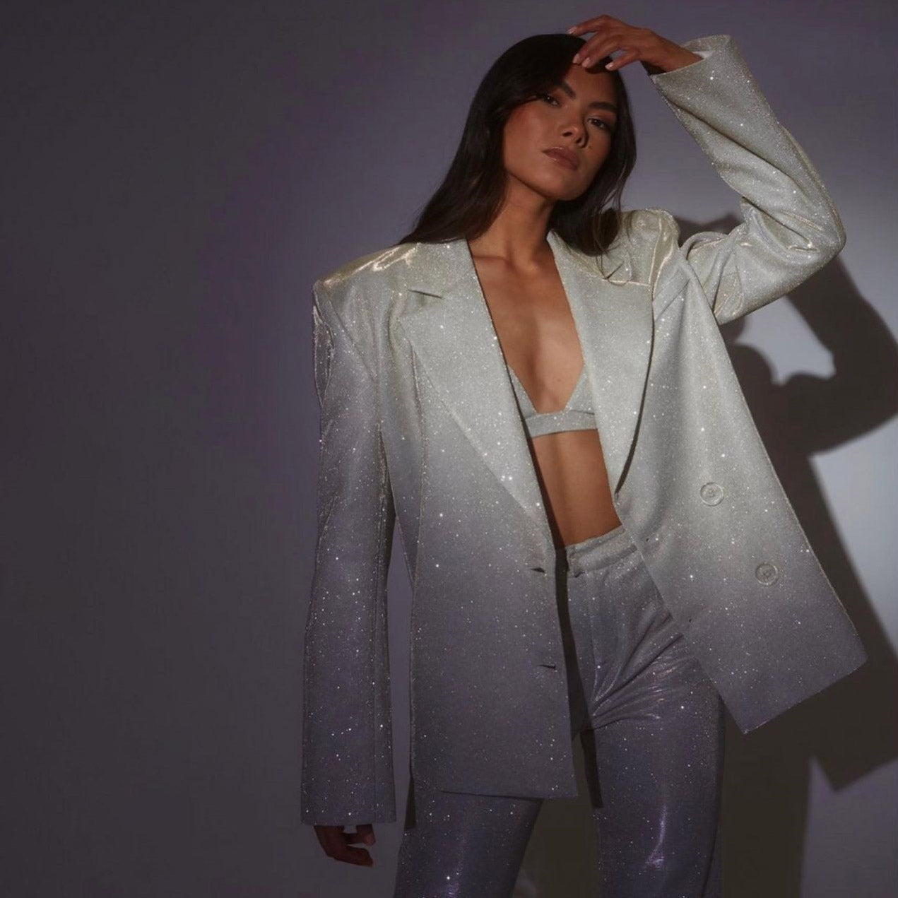 GLITTER TOP PANTS and BLAZER SUIT