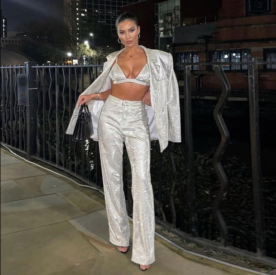 GLITTER TOP PANTS and BLAZER SUIT