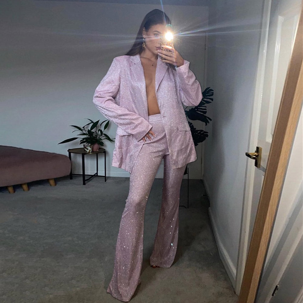 GLITTER TOP PANTS and BLAZER SUIT