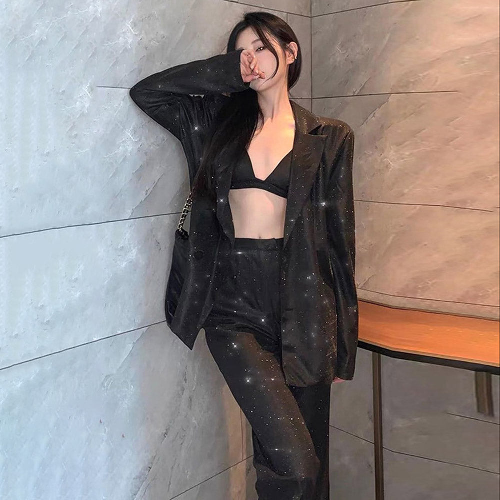 GLITTER TOP PANTS and BLAZER SUIT