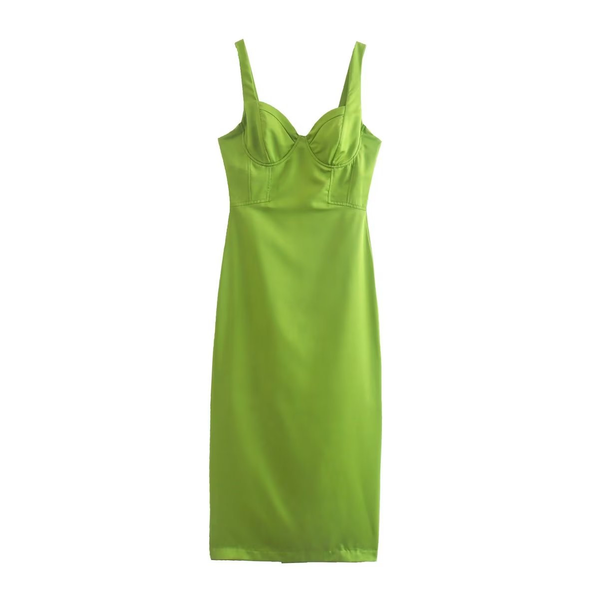 TAMIKO STRAPS GREEN BODYCON MAXI DRESS