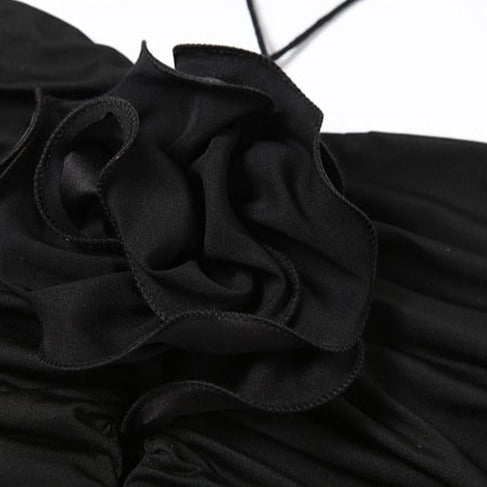 KANNA HALTER TOP DECORATED with FLOWERS