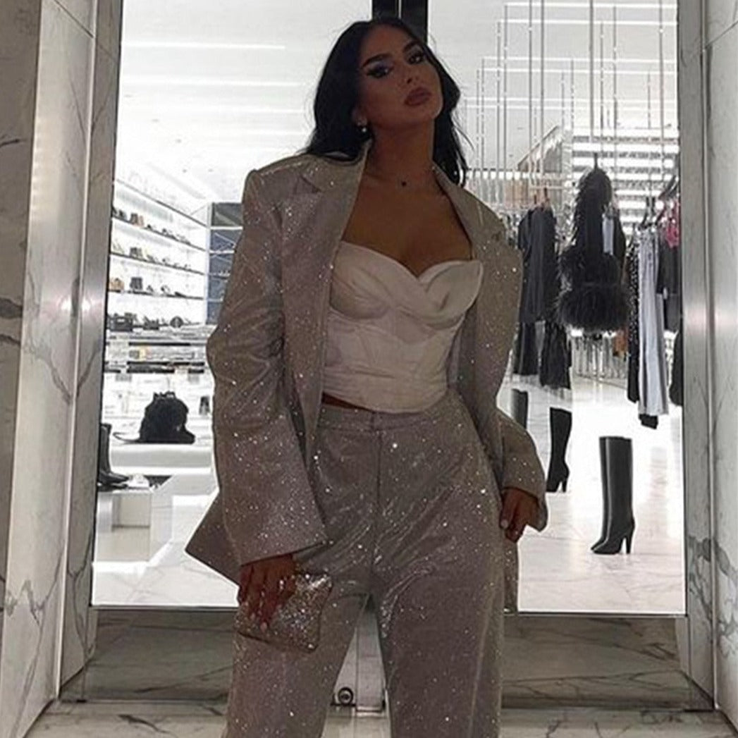 GLITTER TOP PANTS and BLAZER SUIT