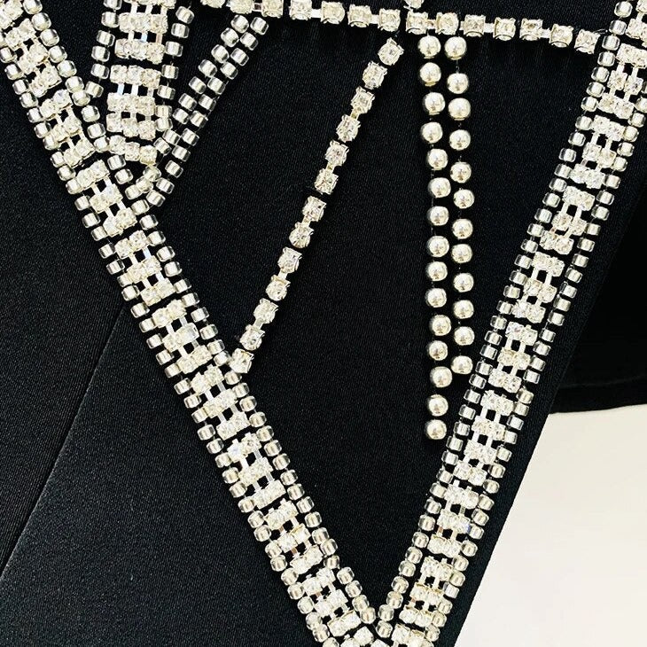 MARYL BLACK BLACER with CRYSTAL WAIST
