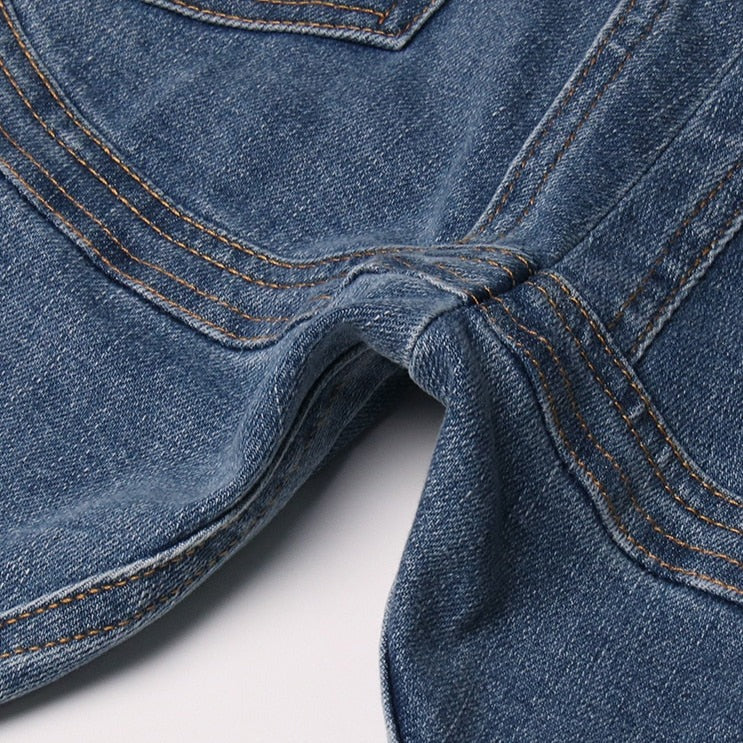 MIDORY MESH HIGH WAISTED PATCHWORK JEANS