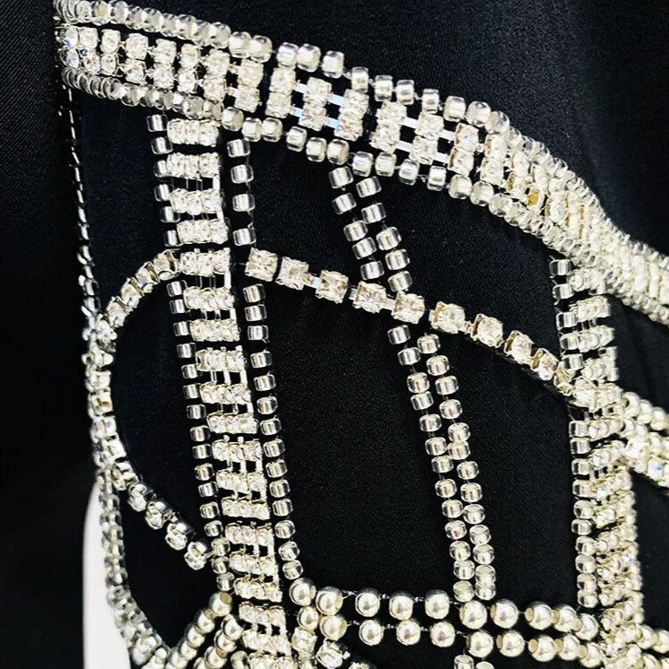 MARYL BLACK BLACER with CRYSTAL WAIST