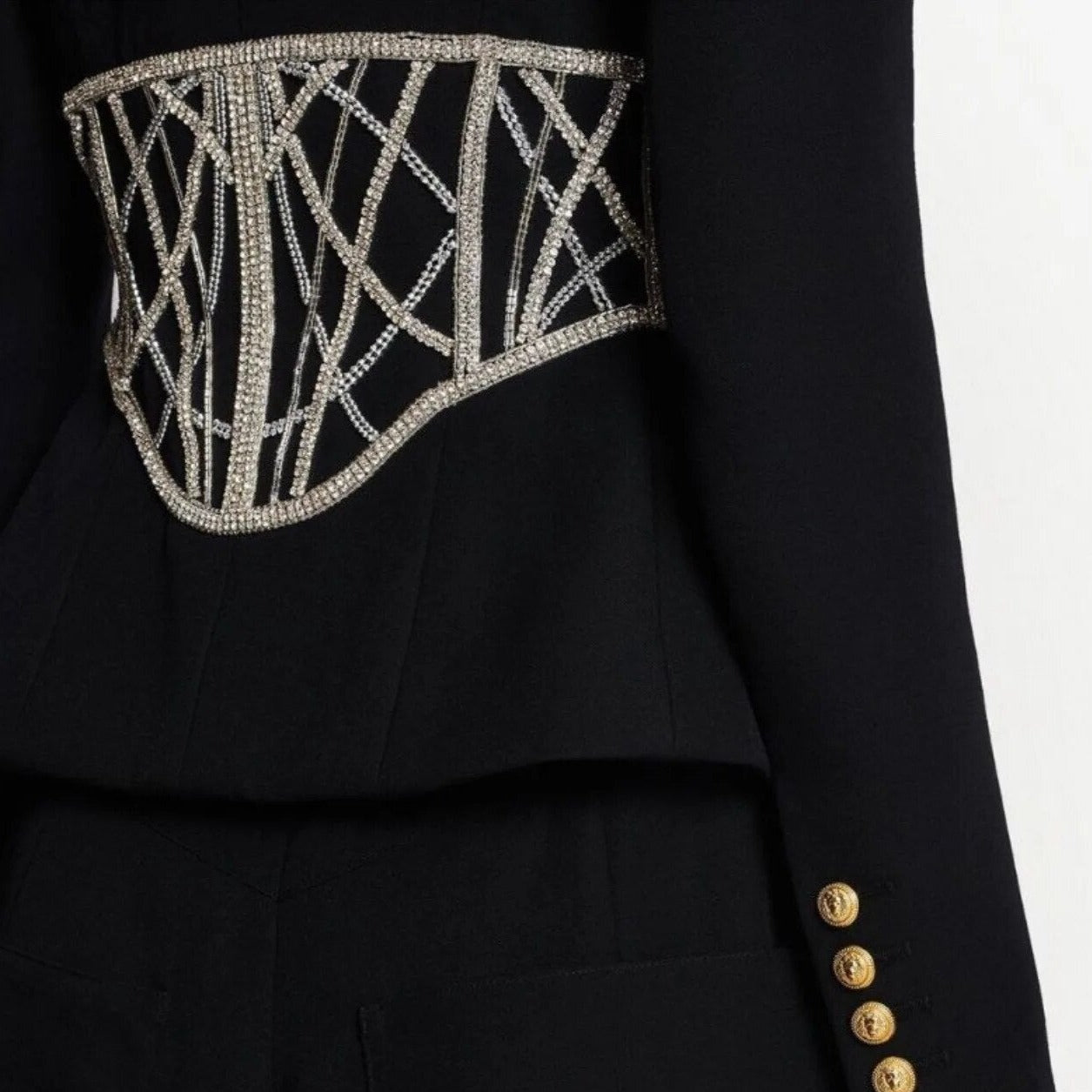 MARYL BLACK BLACER with CRYSTAL WAIST