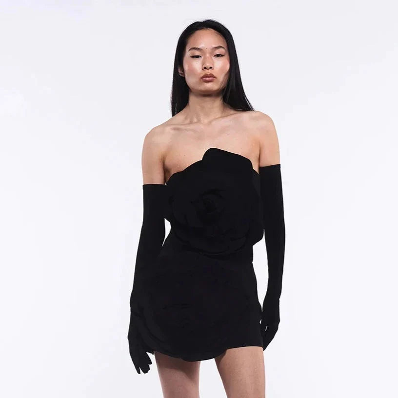 RAMY PATCHWORK decorated with FLOWER MINI DRESS