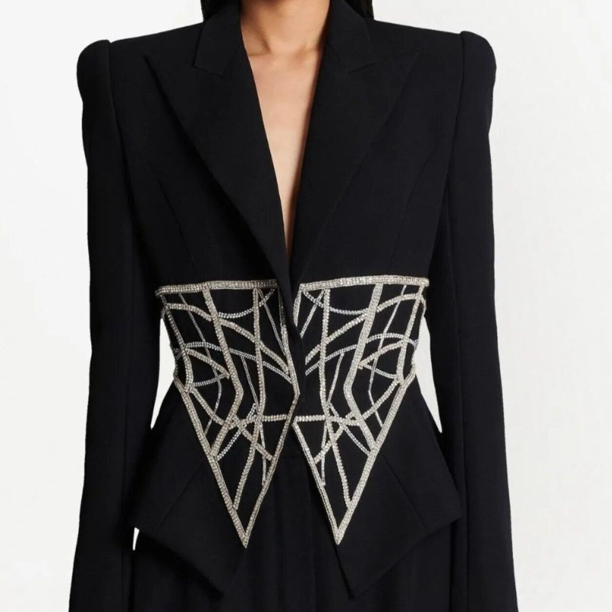 MARYL BLACK BLACER with CRYSTAL WAIST