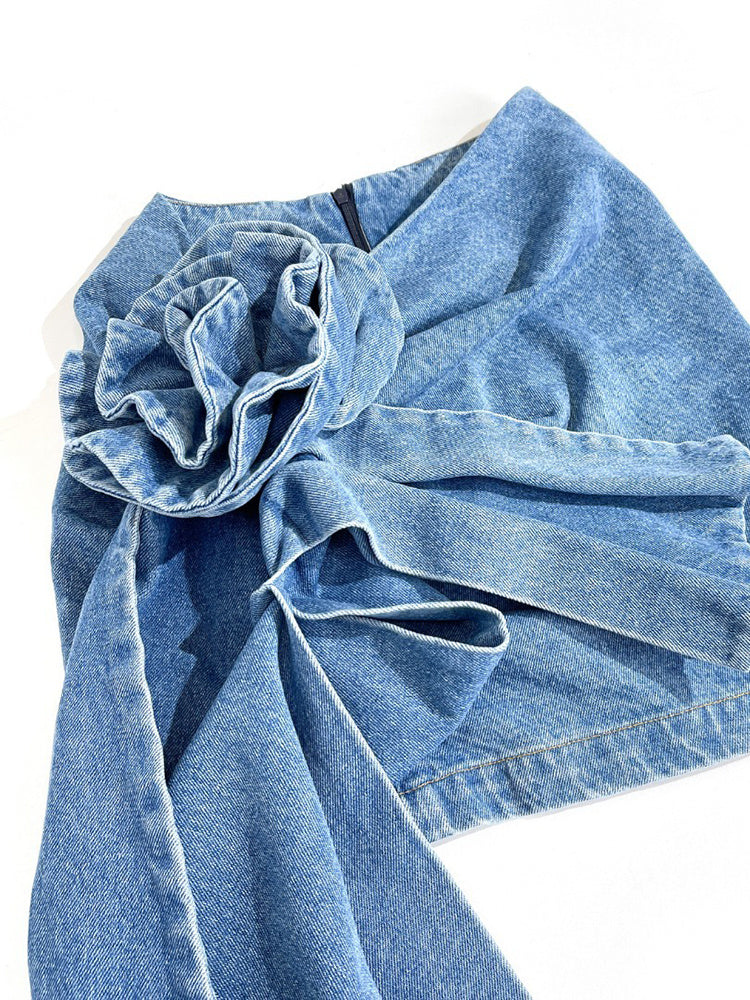MURASAKY FLOWER DECORATED MINI SKIRT
