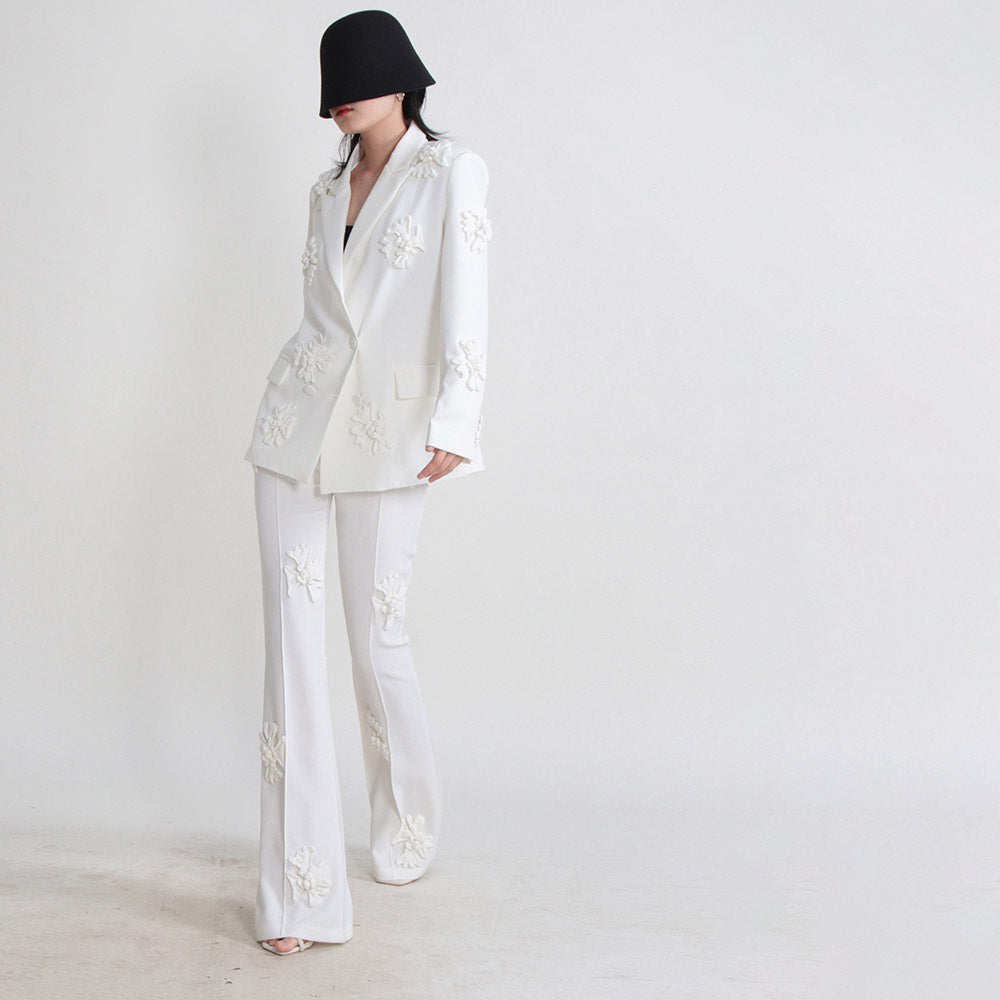 HOTARU FLOWER DECORATED PANTS and BLAZER SET