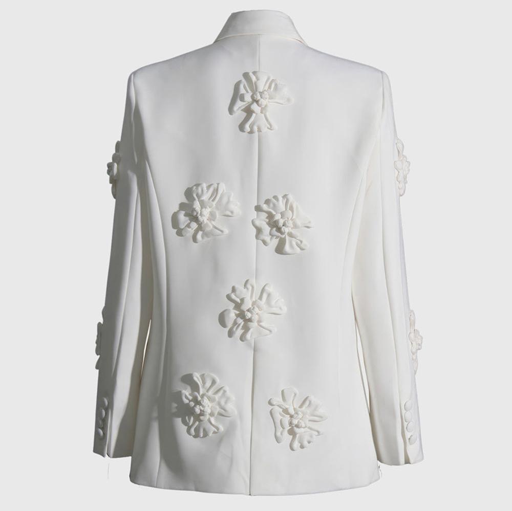 WHITE BLAZER with FLOWERS